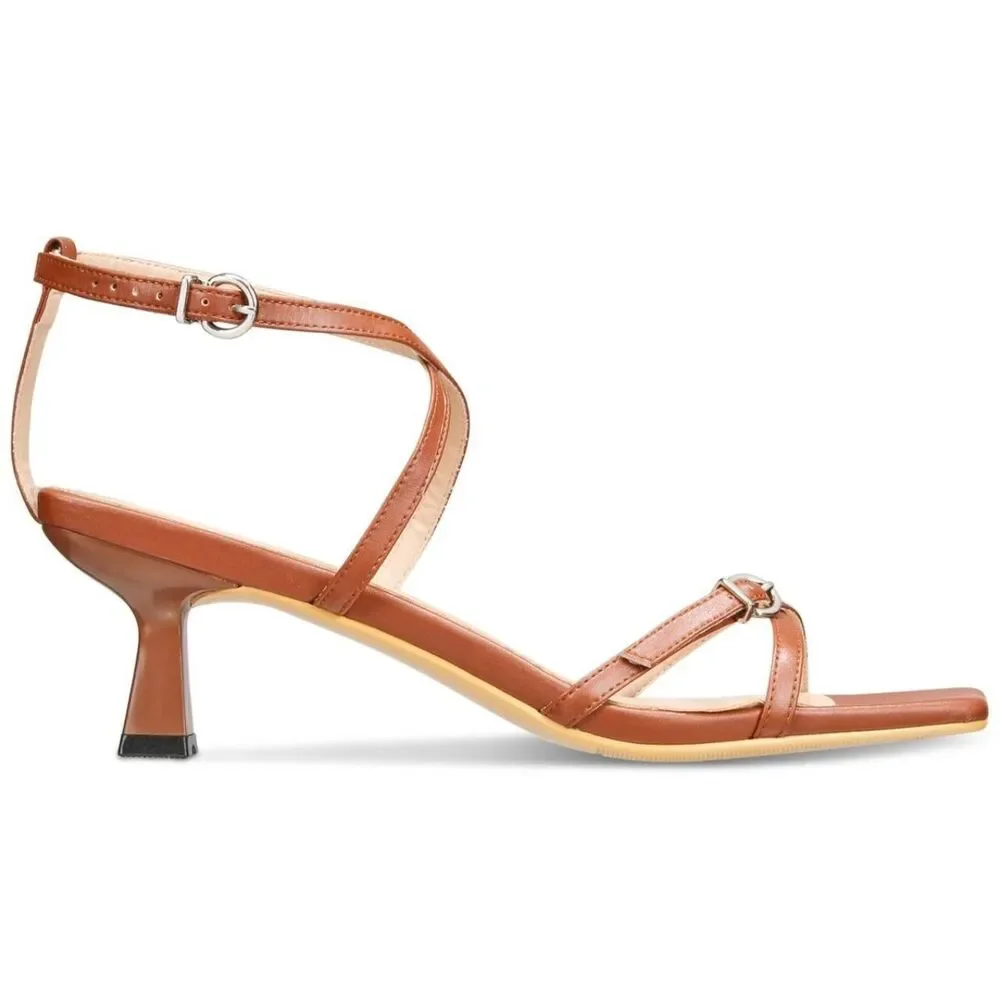 VAILA Women's Isabella Strappy Kitten-Heel Dress Sandals Brown 11US  PINK 10,13
